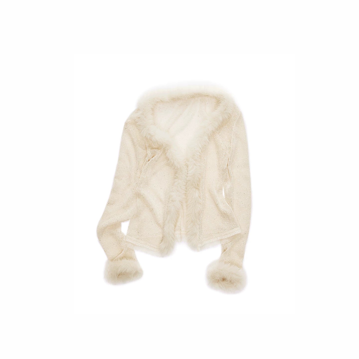 Sequin Knit Patchwork V-Neck Cardigan