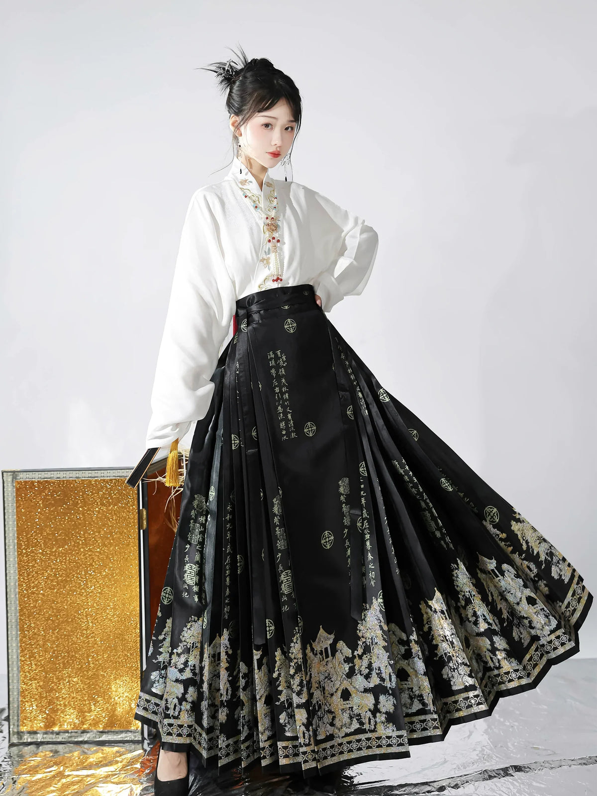 (Final Sale) “兰亭集序” Ming-dynasty Hanfu Set