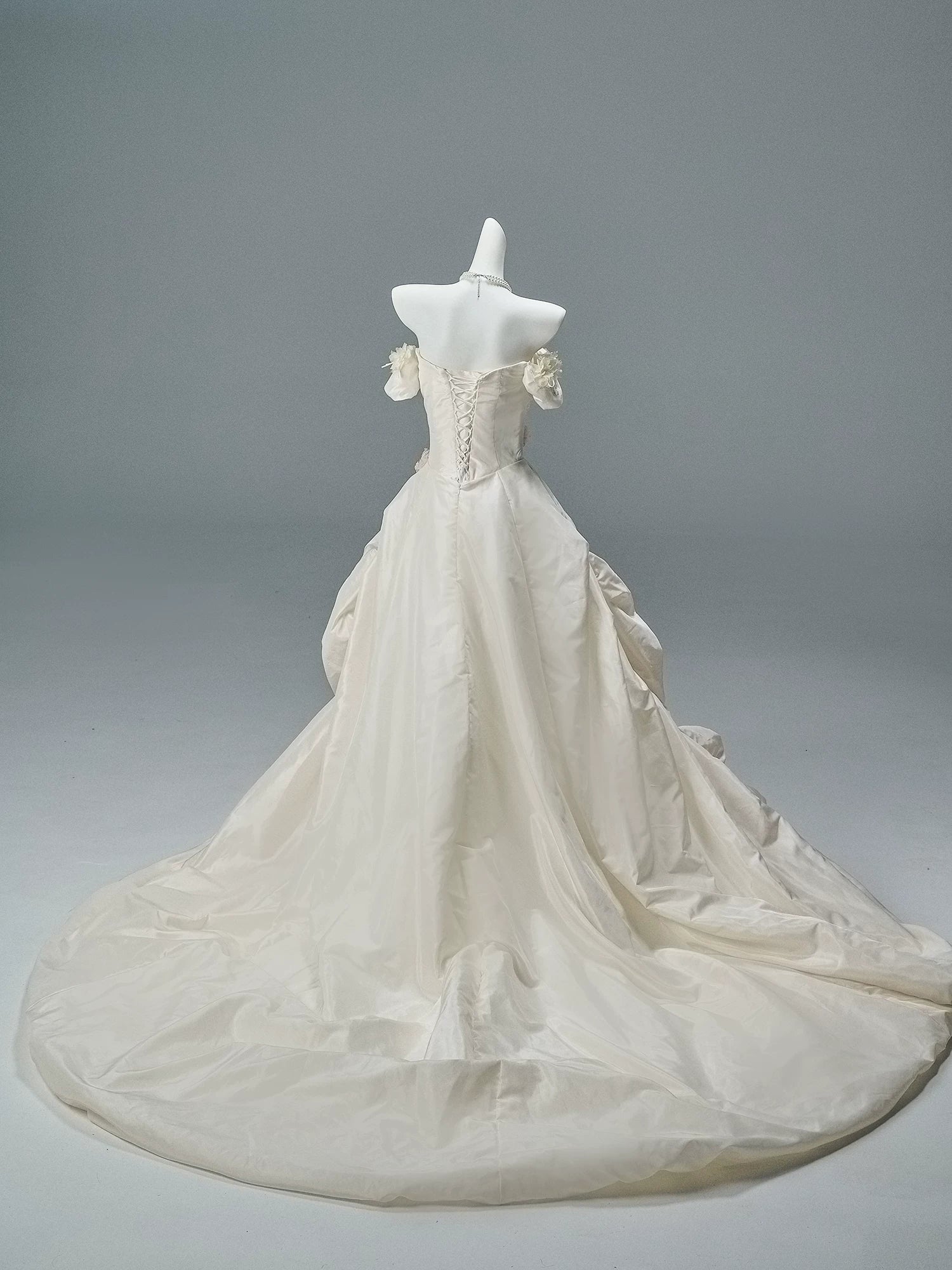 “Where Branches Fade” Sculptural Satin Couture Gown