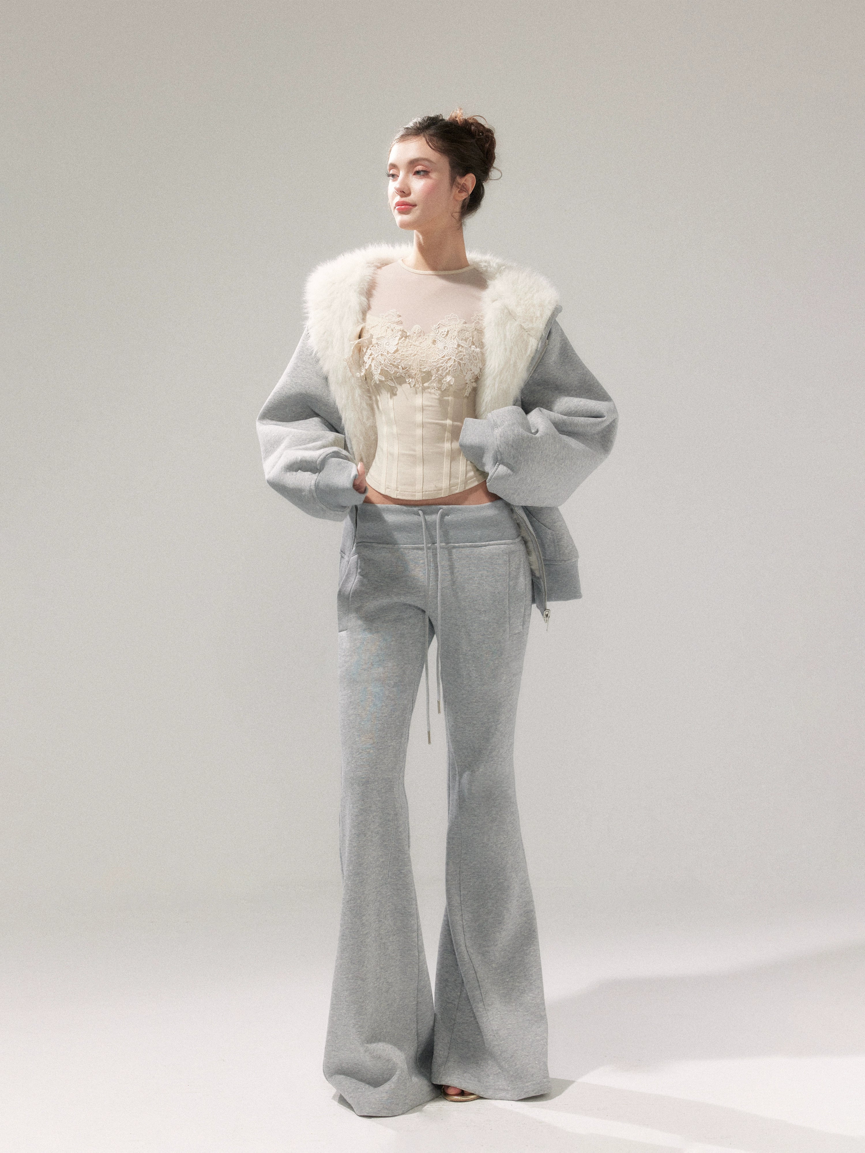 Hooded Fleece Jacket & Plush Sweatpants Set