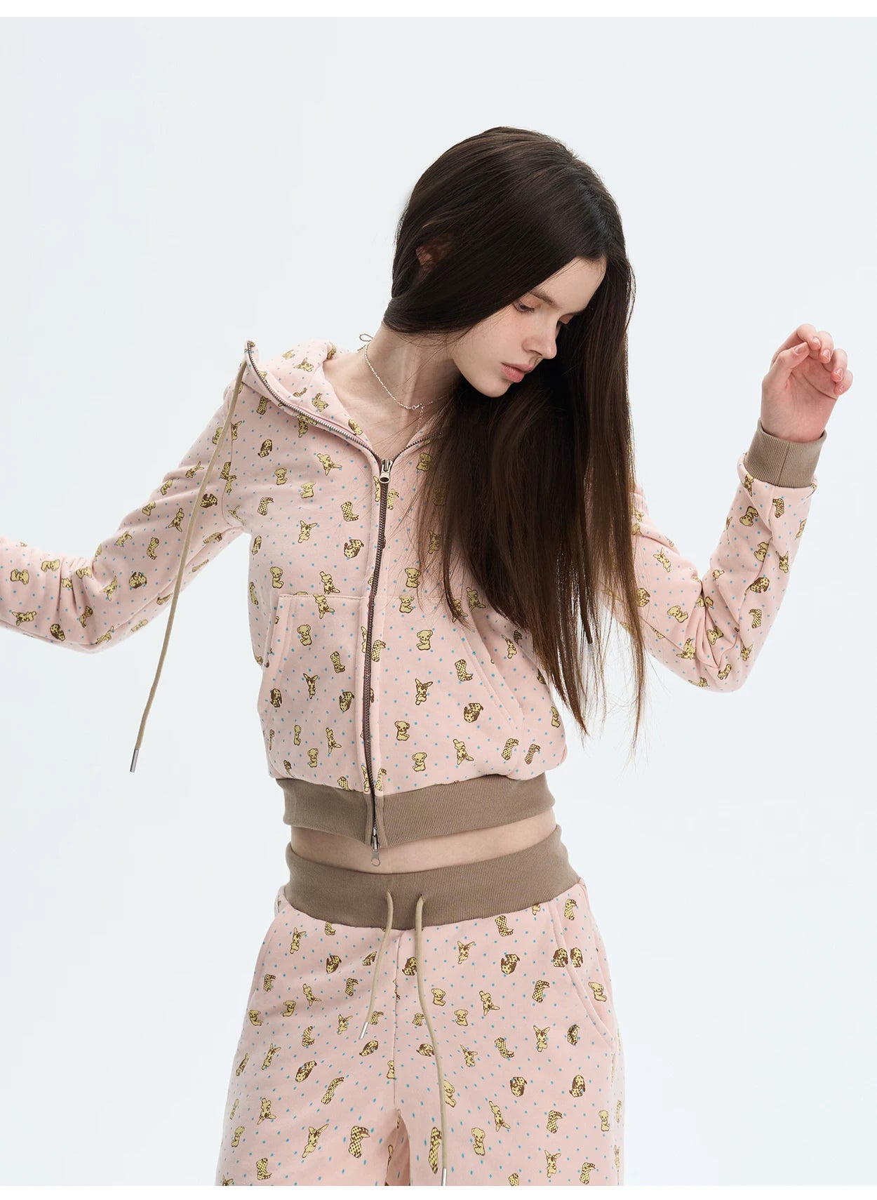 Printed Cotton Sweatshirt & Jogger Set