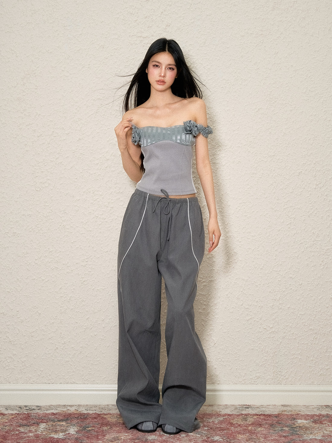 Striped Design Loose Wide-Legged Pants - CHINASQUAD
