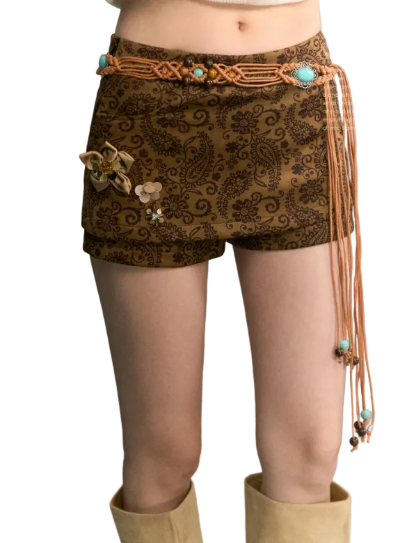 Besticktes Jeansjacken-Shorts-Set