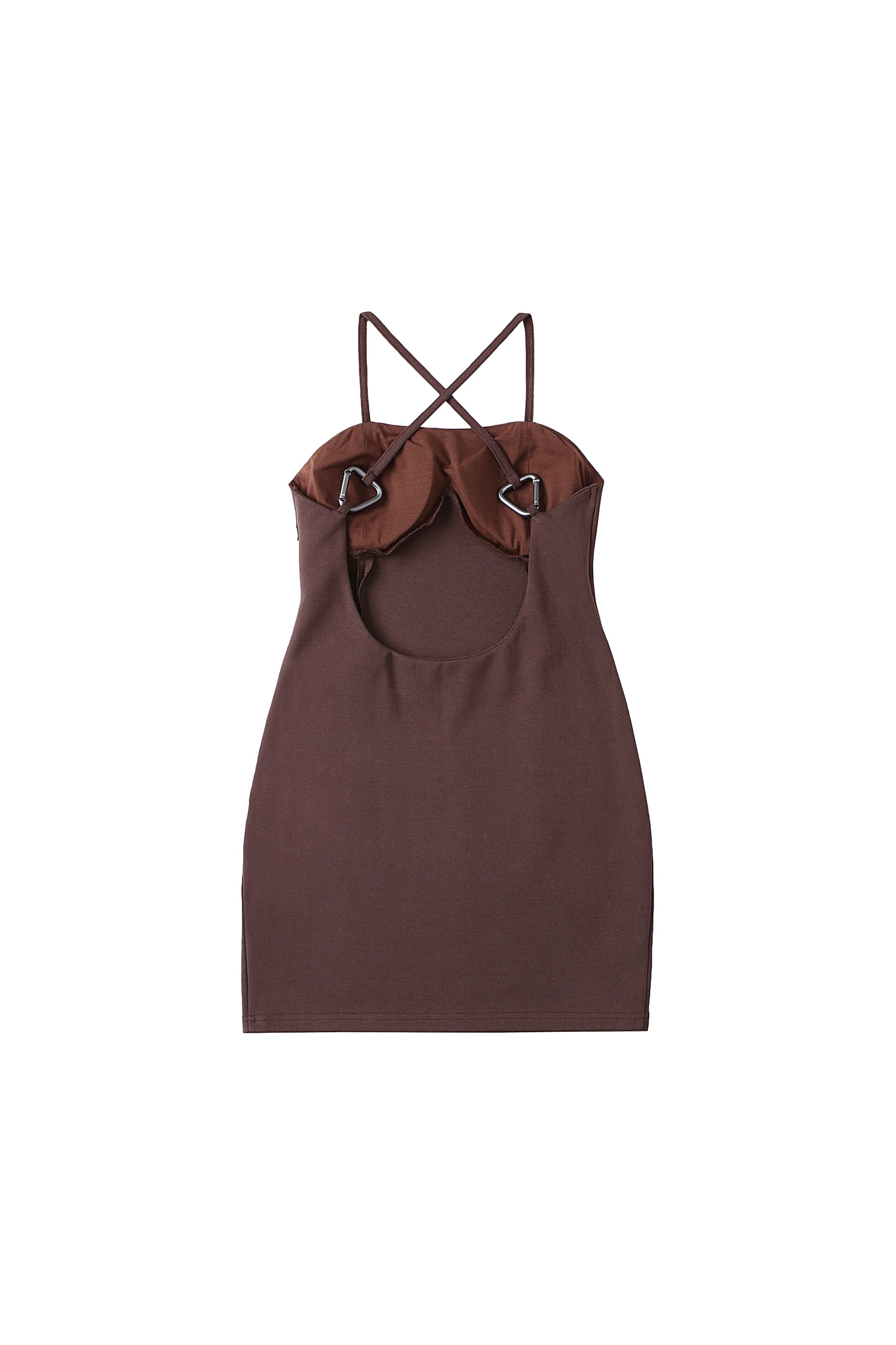 Cross-Back Dress In Brown