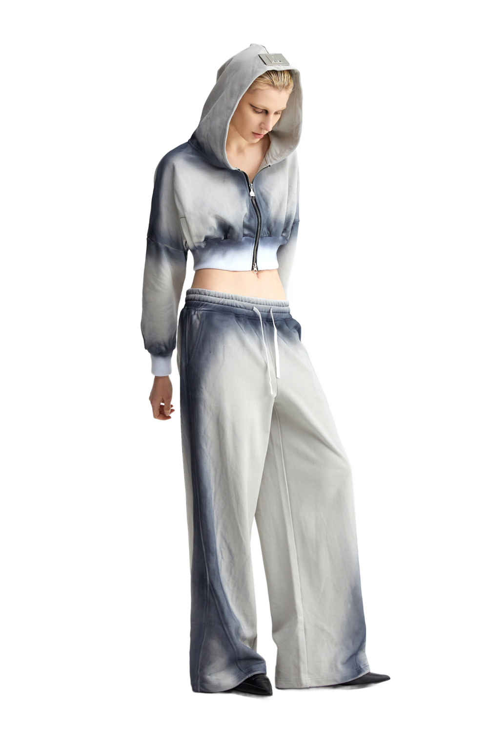 Blue Overdyed Hoodie With Socket Logo