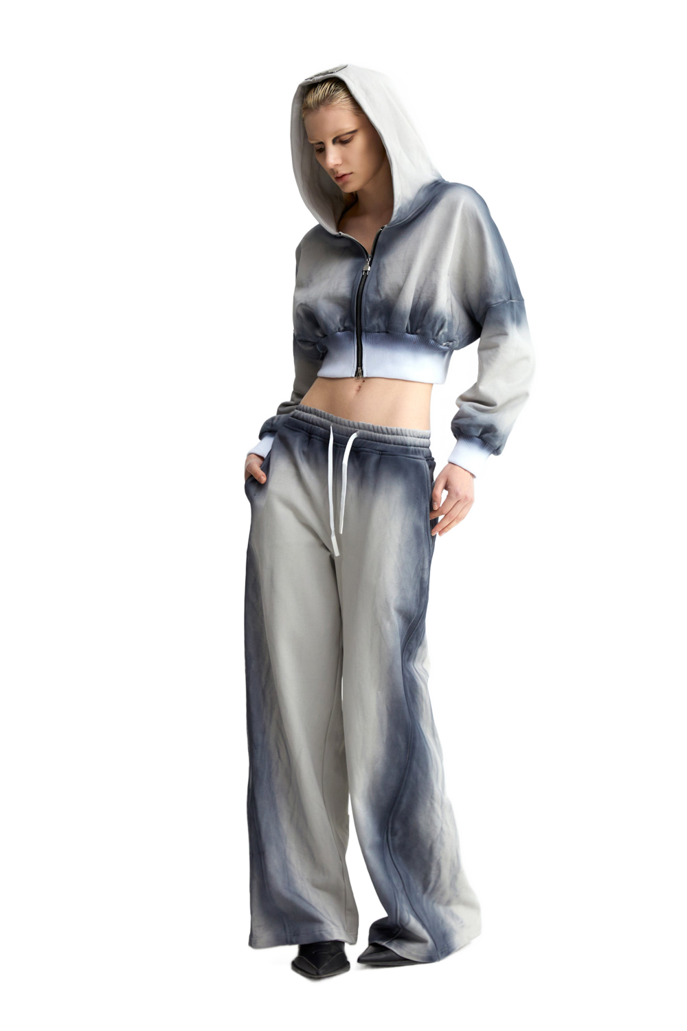 Blue Overdyed Hoodie With Socket Logo