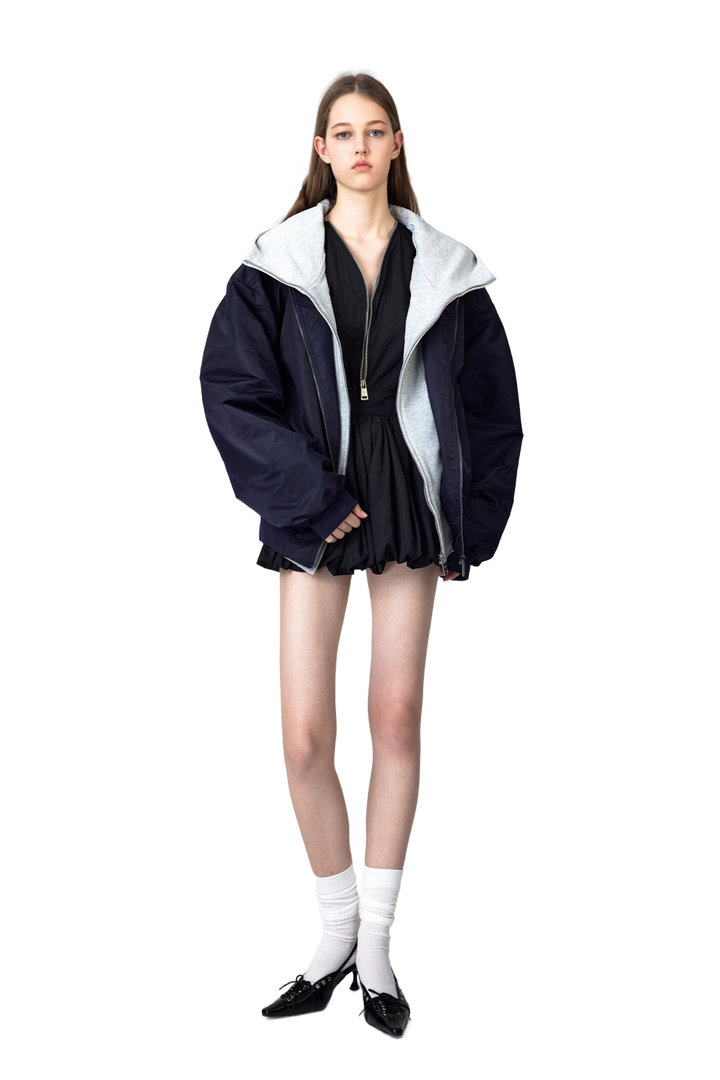 Oversized Bomber Jacket In Blue