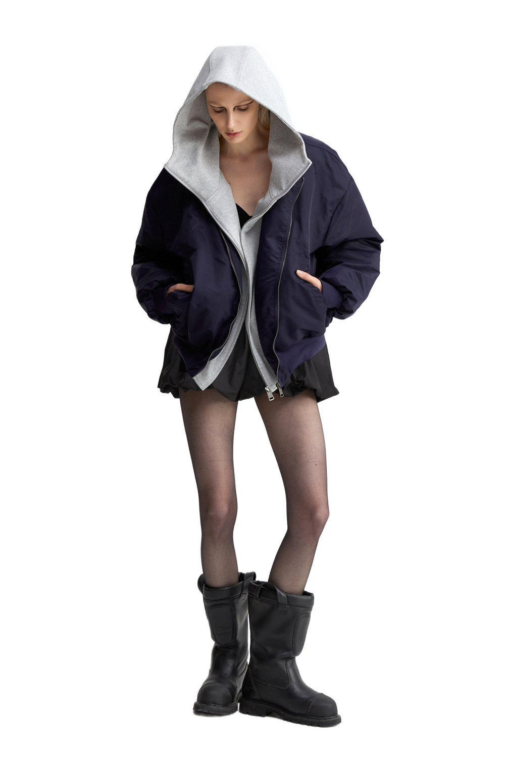 Oversized Bomber Jacket In Blue