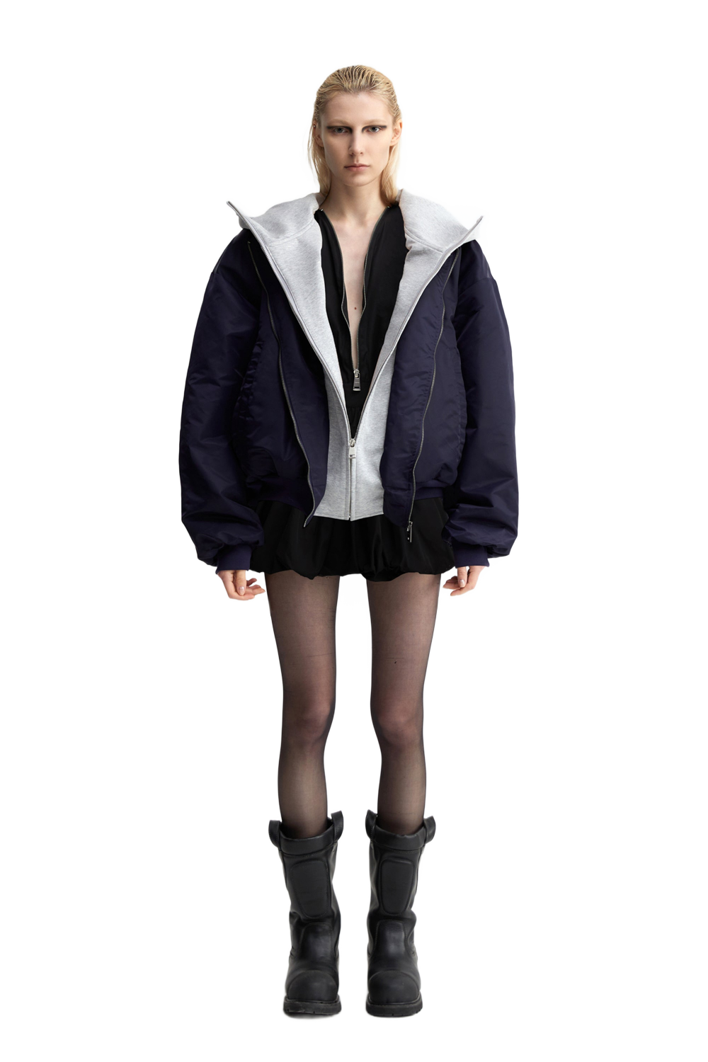 Oversized Bomber Jacket In Blue