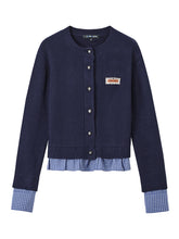 (Final Sale) Plaid Trim Cardigan Sweater - CHINASQUAD