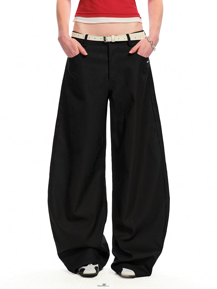 Low-Rise Slim-Fit Loose Wide-Leg Pants - CHINASQUAD