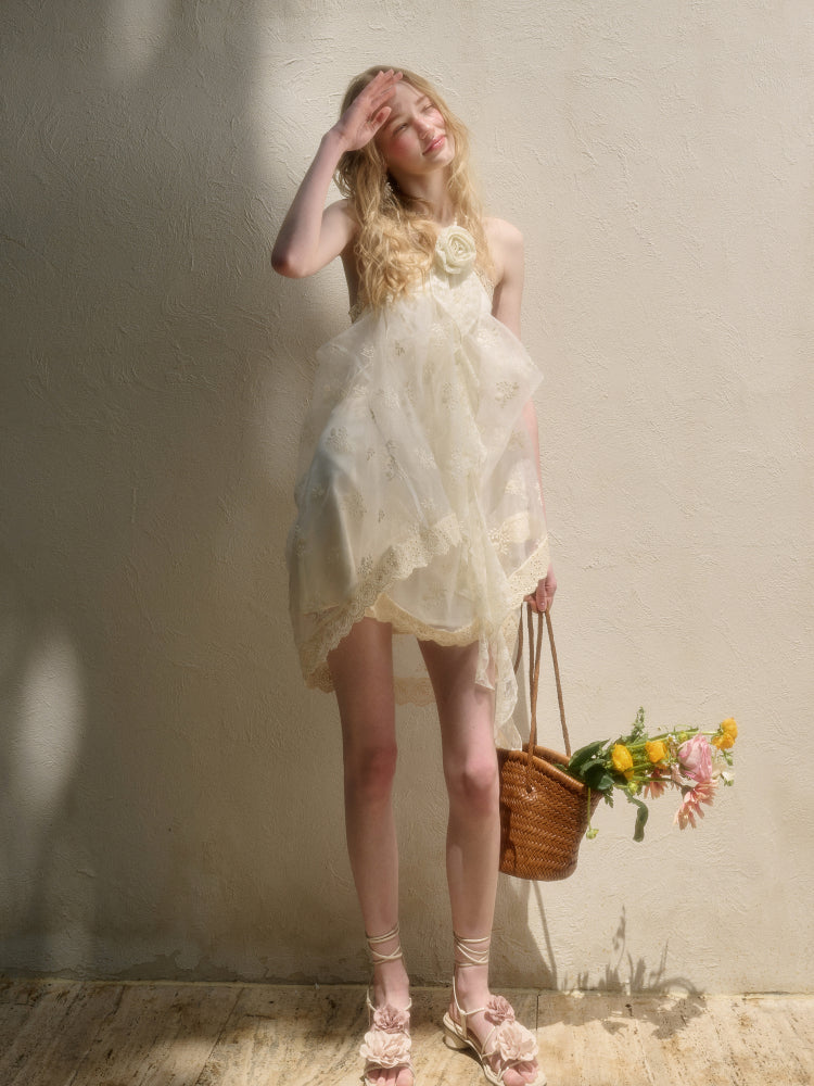Cloud Fluffy Embroidered Lace Dress - CHINASQUAD