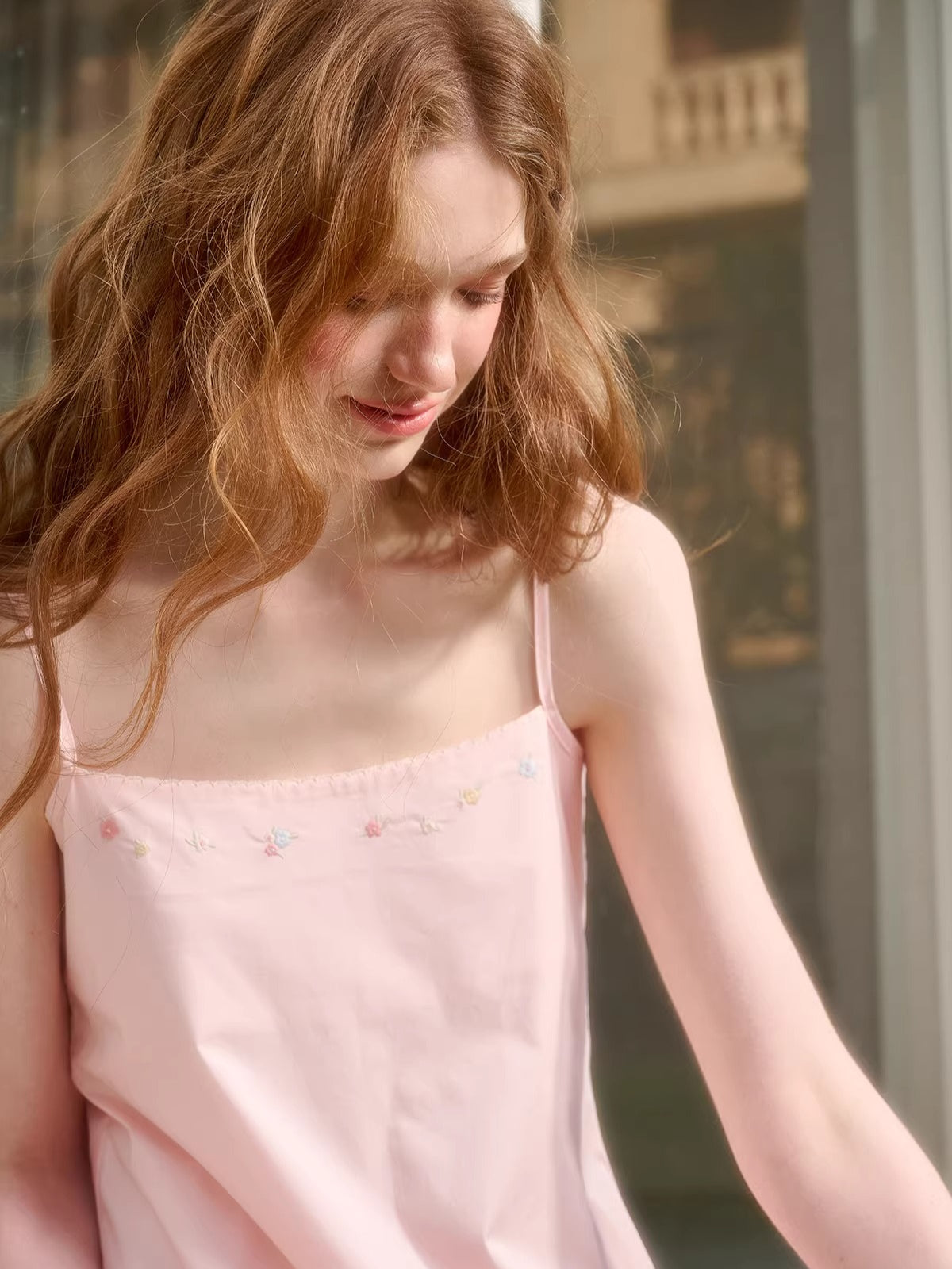 Embroidered Shirt Dress & Slip Dress Set