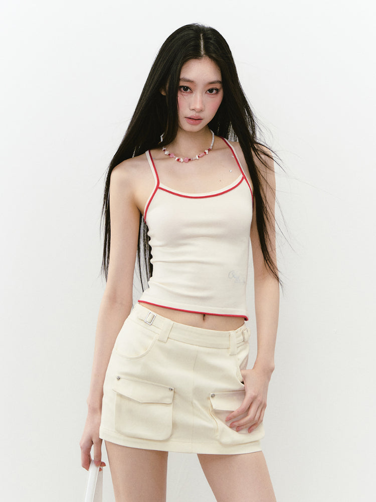 Casual Pocket A-Line Skirt