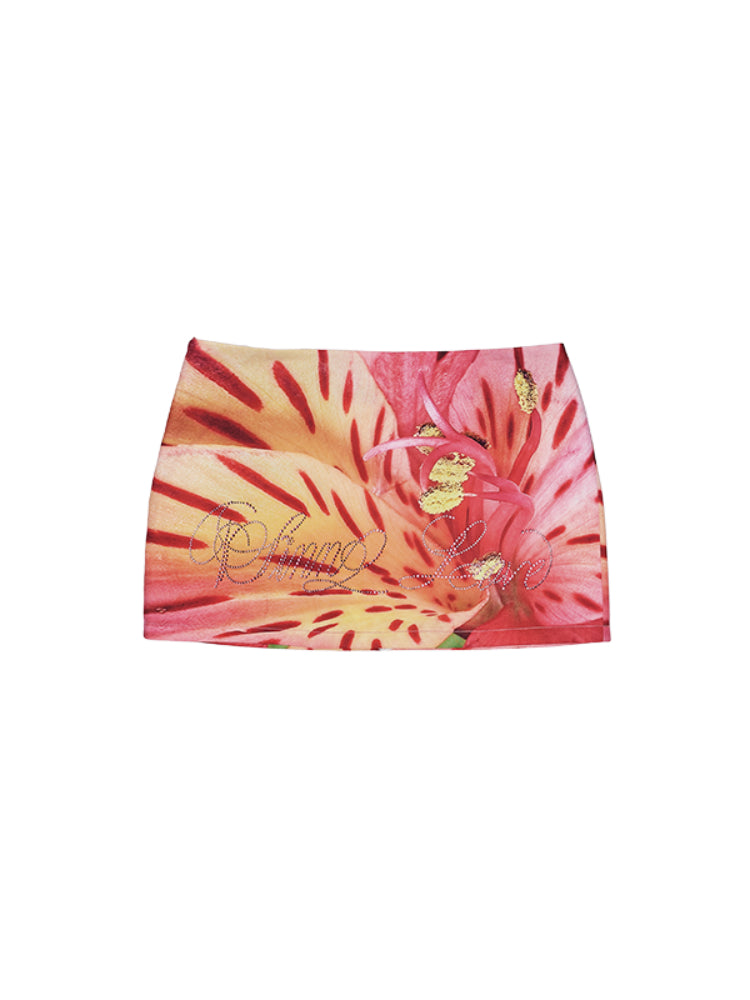 Floral All-Over Print Bodycon Mini Skirt - CHINASQUAD