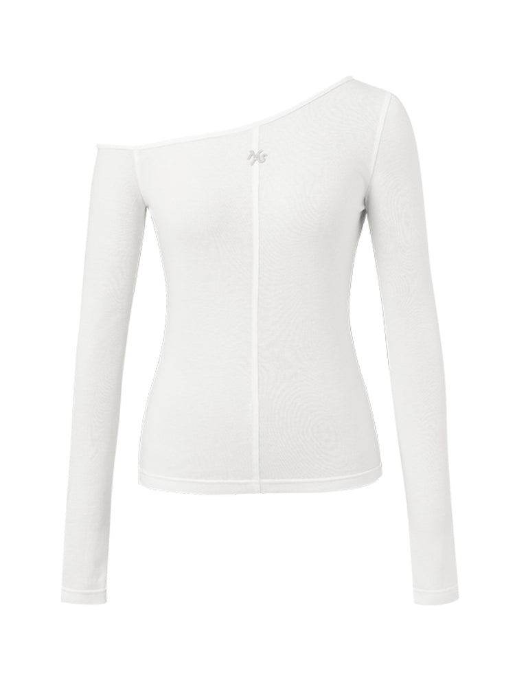 Asymmetric Slim-Fit Lightweight Wool Long-Sleeve T-Shirt - CHINASQUAD