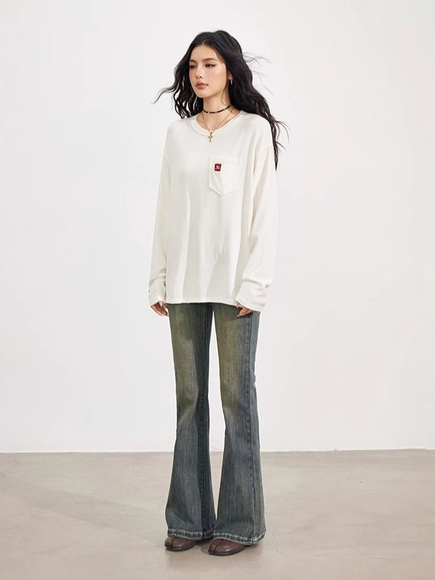 Embroidered Raw Edge T-shirt
