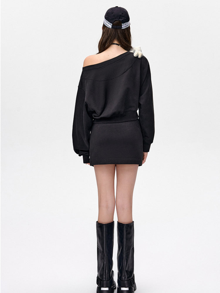 Off-Shoulder Pullover Short Top - CHINASQUAD