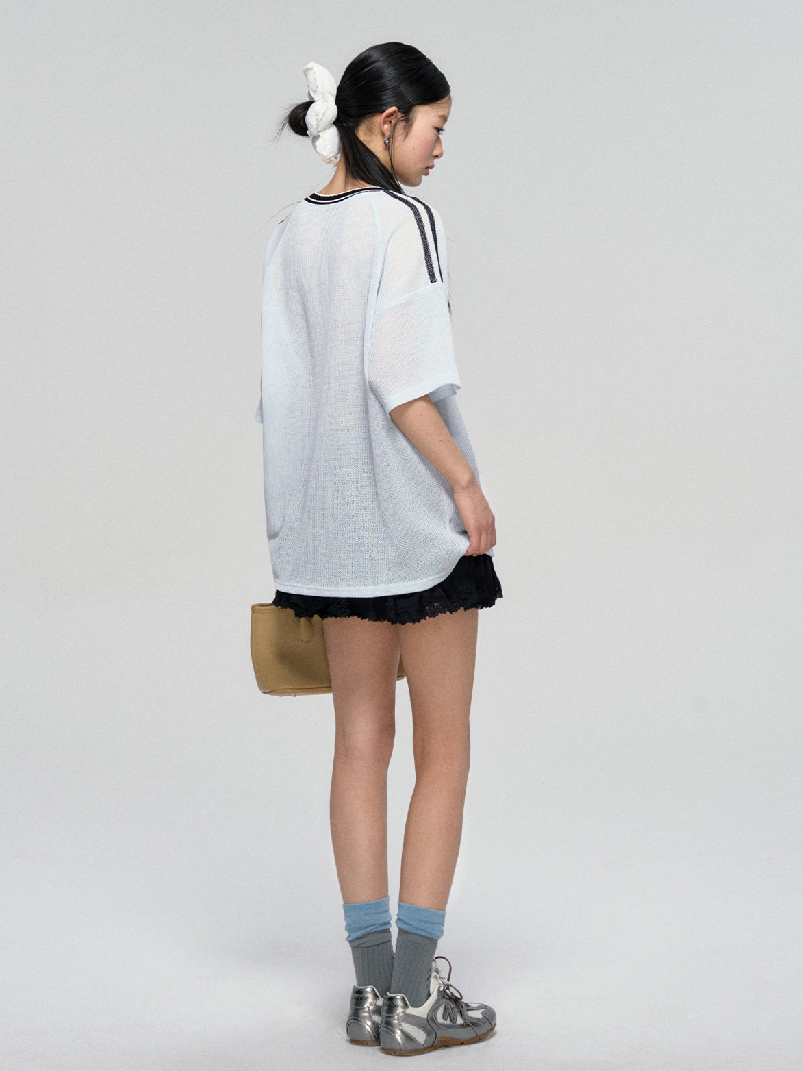 Textured Contrast Trim Sports T-shirt - CHINASQUAD