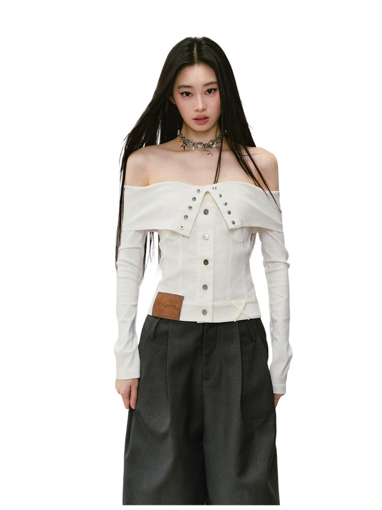 Collared Waist-fitted High-stretch Denim Jacket - CHINASQUAD