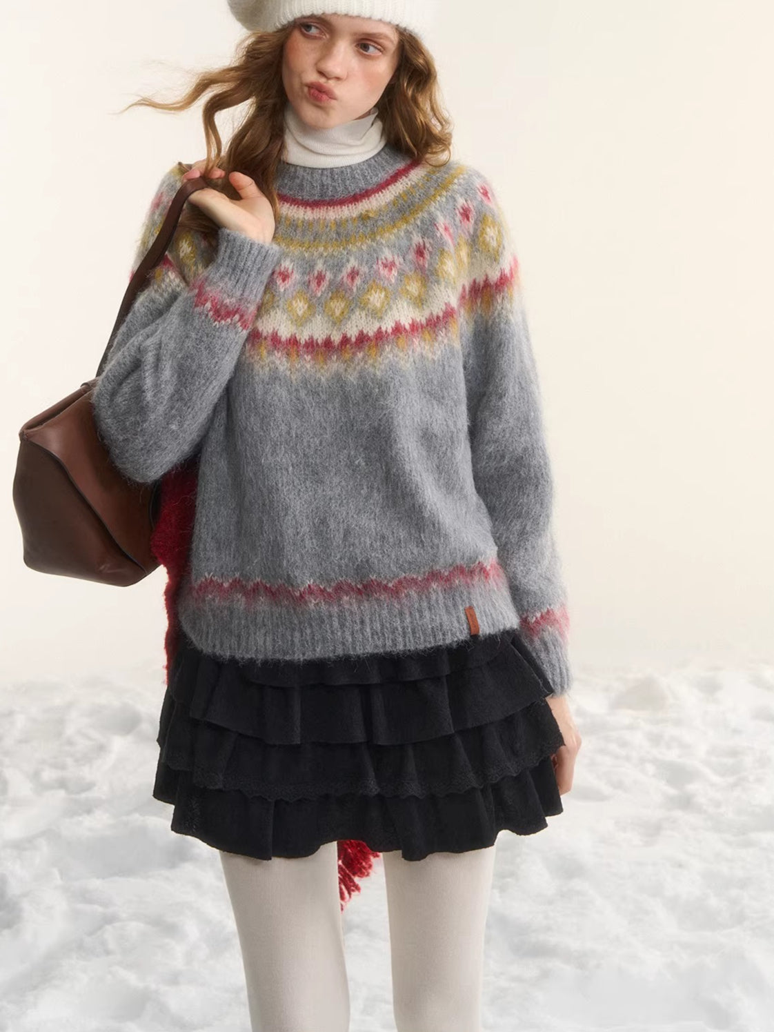 Tiered High-Waist A-Line Puff Skirt