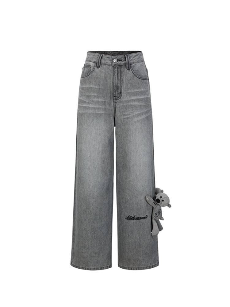 Handwritten Logo Pocket Straight Leg Jeans - CHINASQUAD
