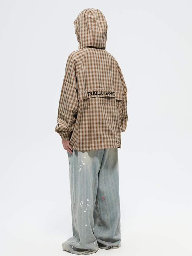Vintage Plaid Casual Hoodie Jacket - CHINASQUAD