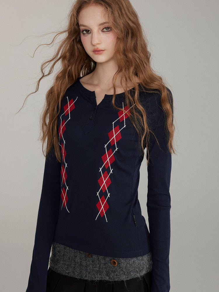 Wool Embroidered Pattern Knit Crewneck - CHINASQUAD