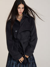 Faux Two-Piece Belted Layered Coat - CHINASQUAD