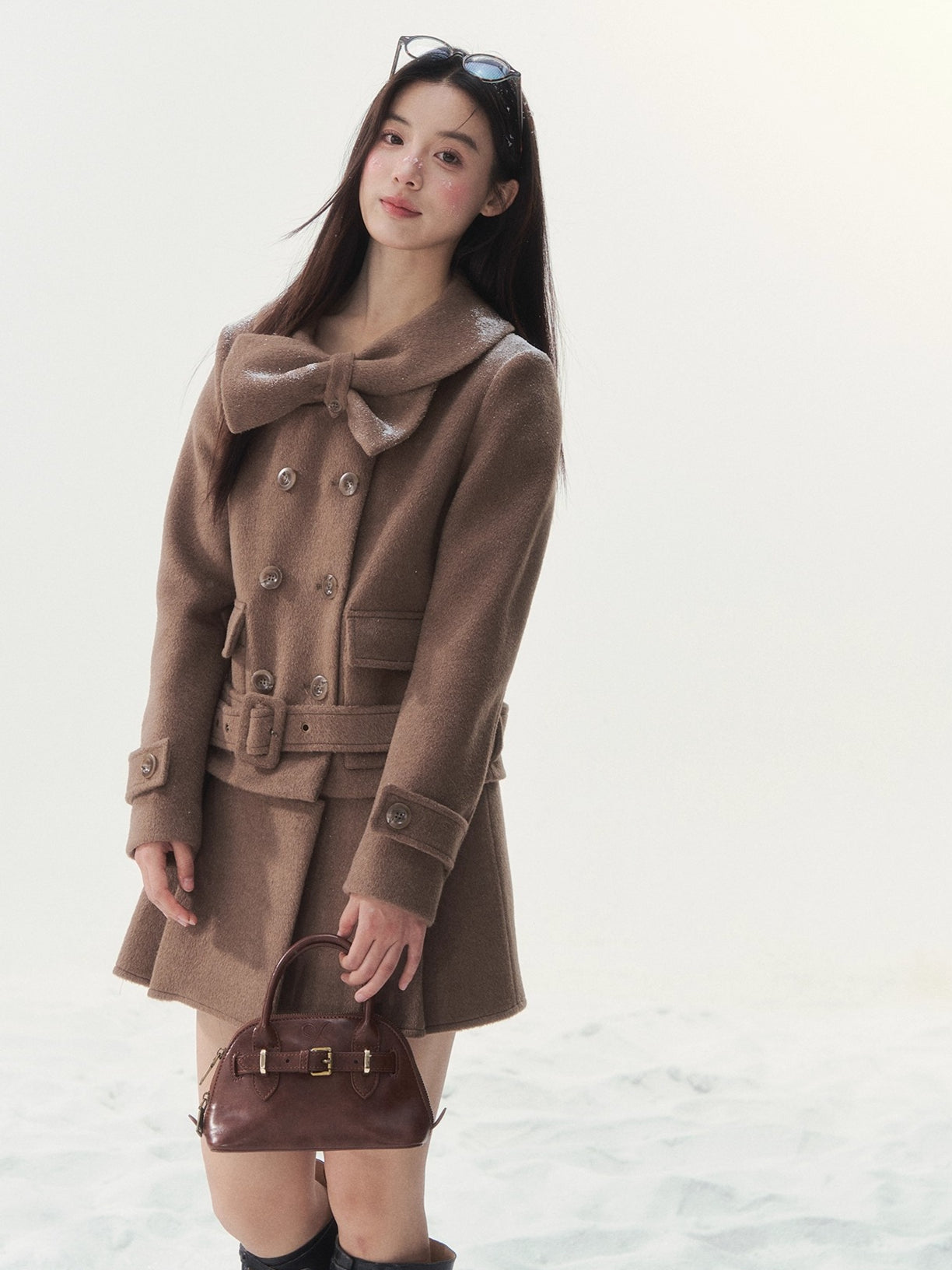 Vintage Double-Breasted Chestnut-Warm Jacket