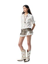 Leopard-Print Washed Canvas Pleated Waistband - CHINASQUAD