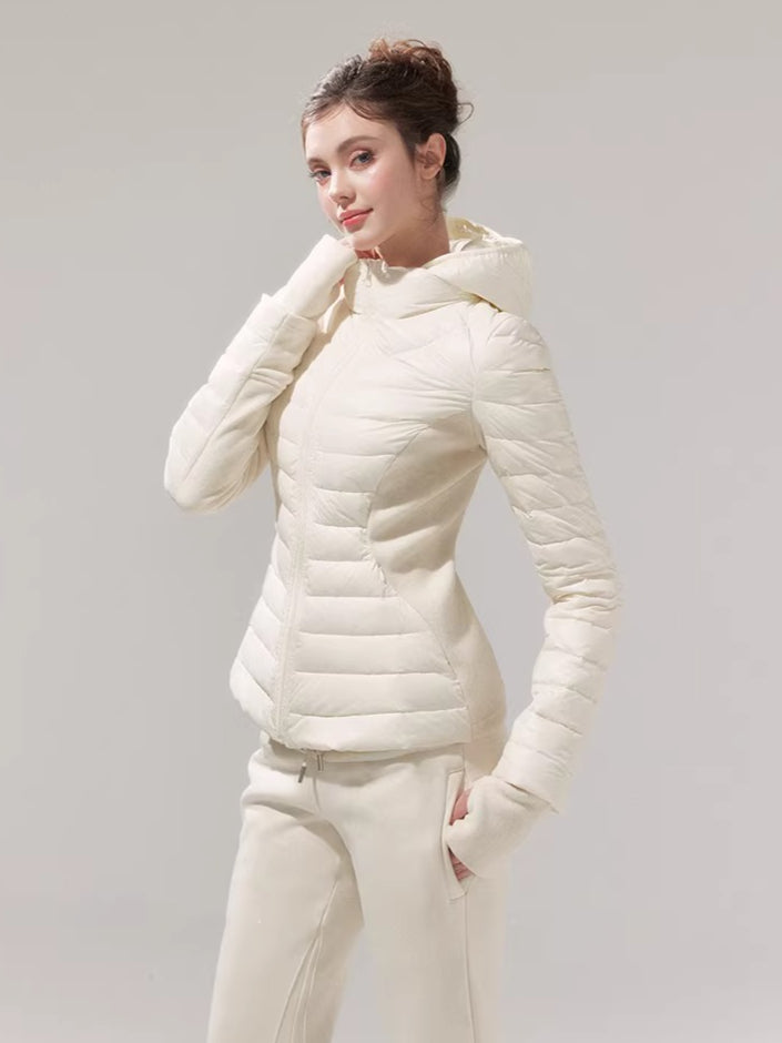 Lightweight 90% Down Quilted Stand-Collar Coat