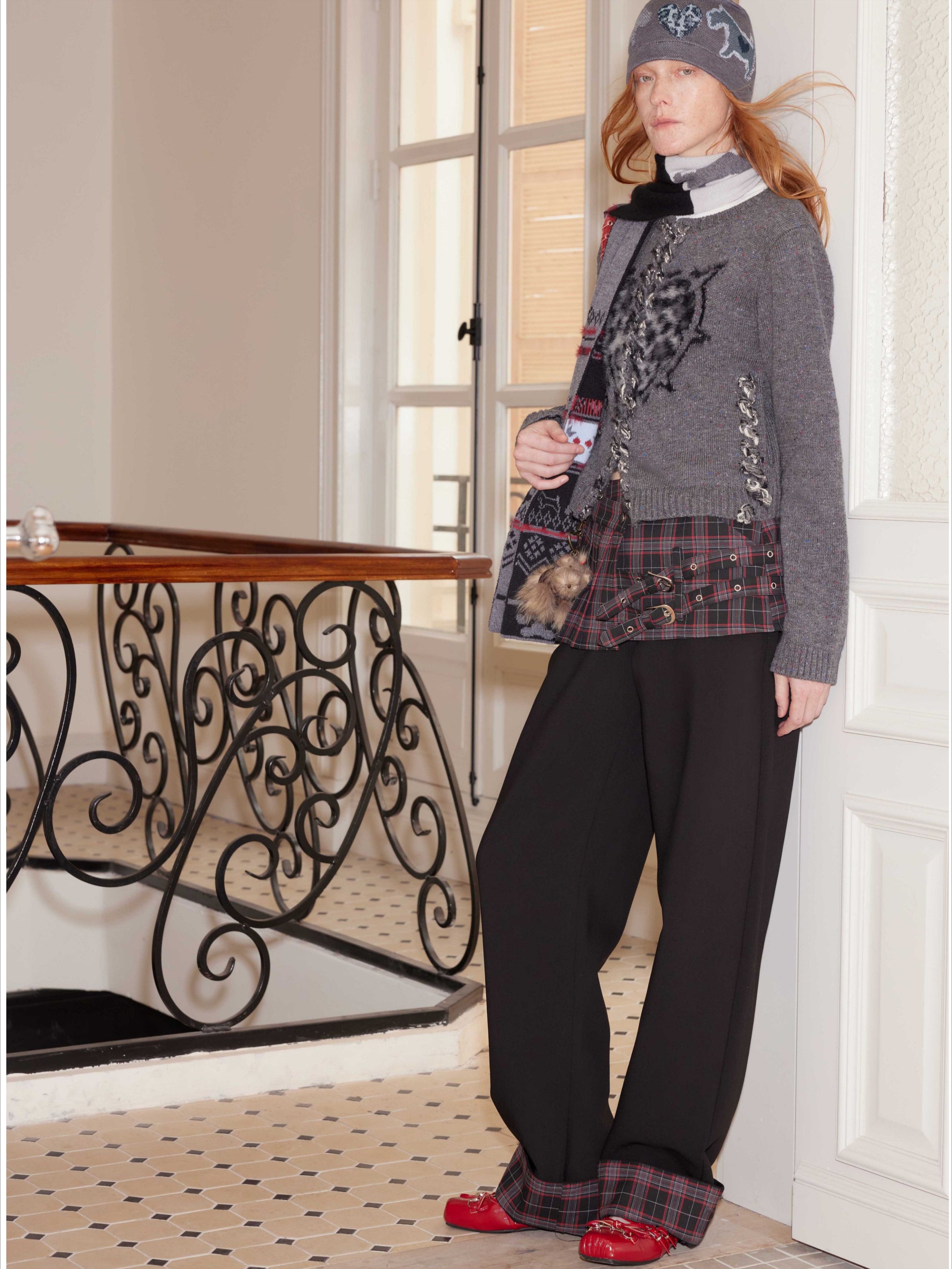 Leopard Print Love Dog Jacquard Wool Beanie - CHINASQUAD