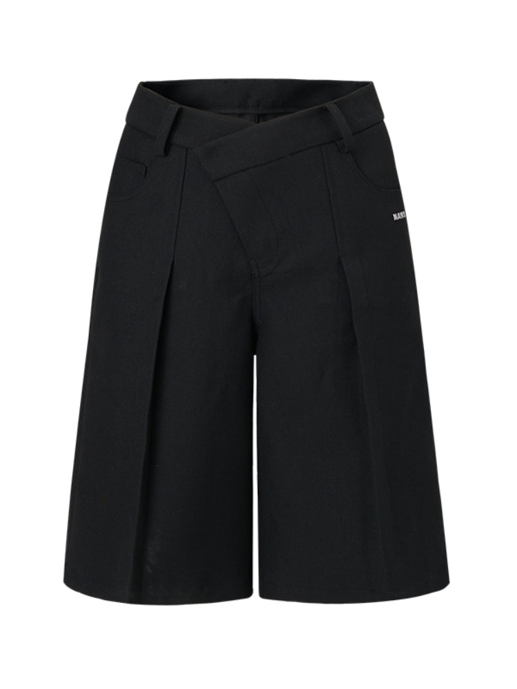 Black Low-Waist Bermuda Shorts - CHINASQUAD