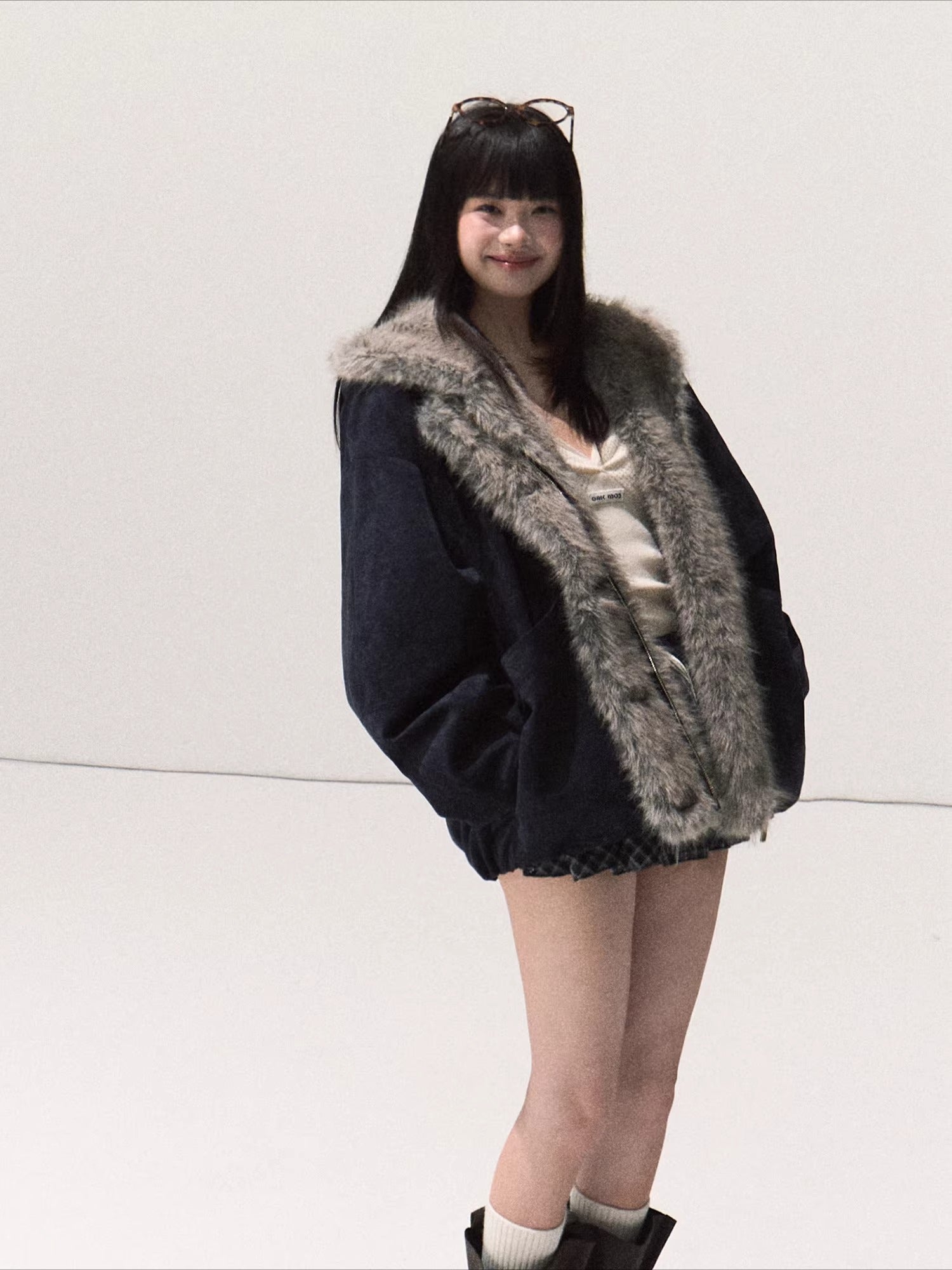 Faux Fur Collar Hooded Puffer Jacket