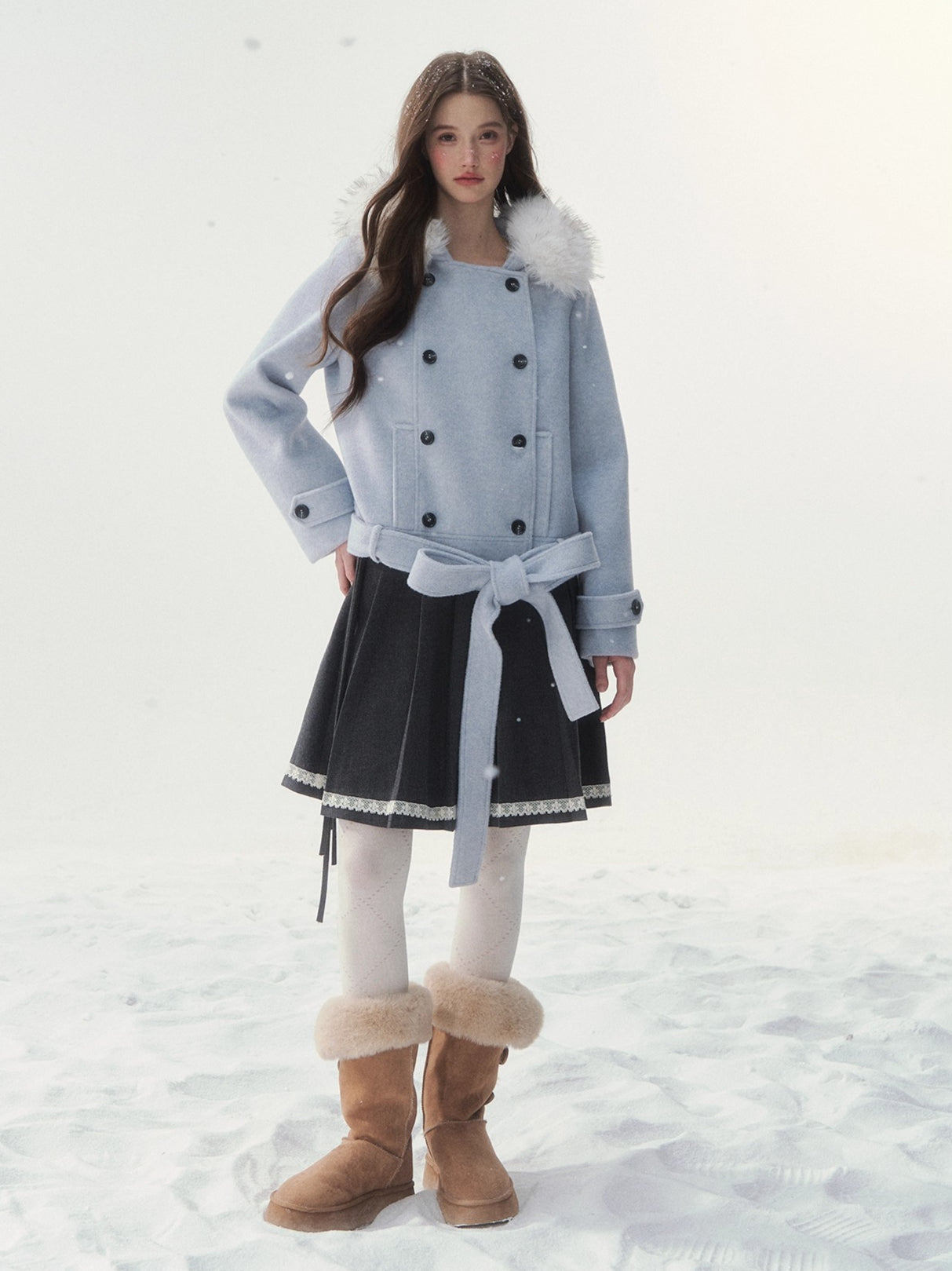 Vintage Double-Breasted Wool-Blend Jacket