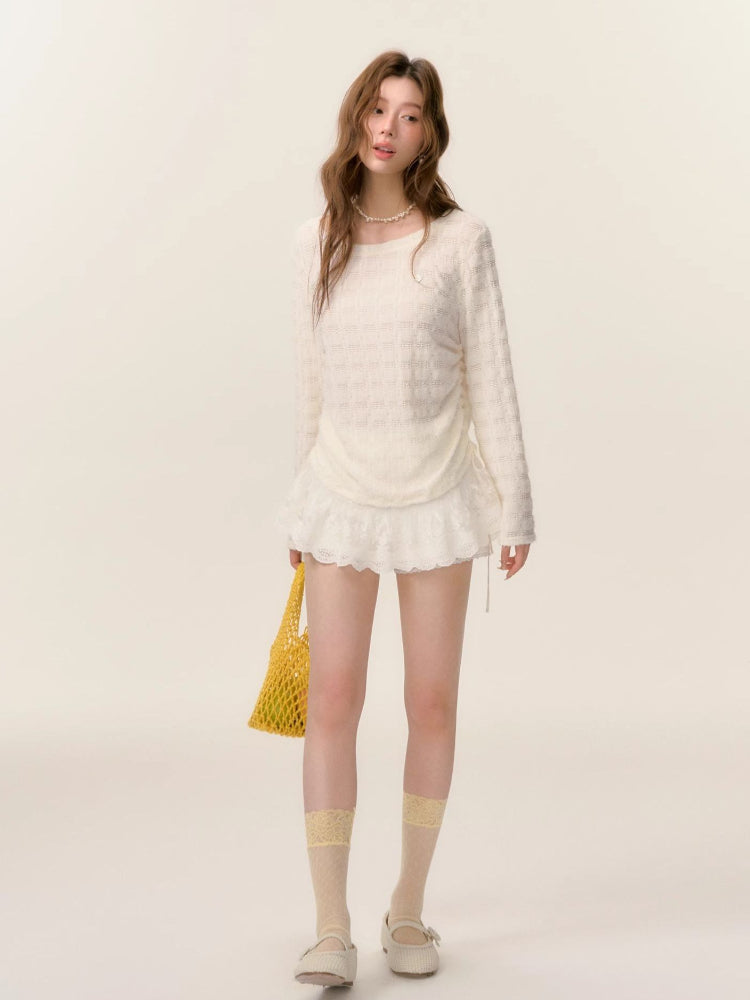 Long Sleeve Lace Patchwork Cover-up - CHINASQUAD