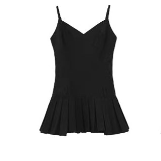 Asymmetric Zip-Back Pleated Camisole Dress