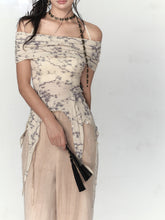 Gray Mesh Irregular Off-Shoulder Top - CHINASQUAD