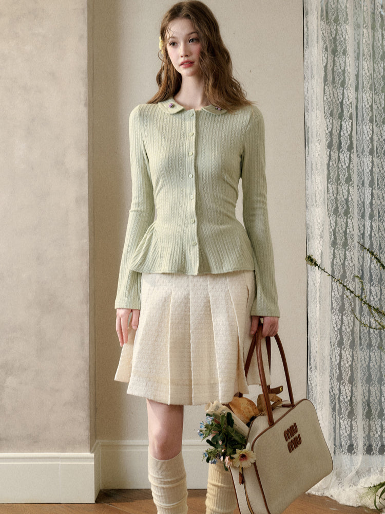 Handcrafted Floral Knit Sweater Blouse - CHINASQUAD