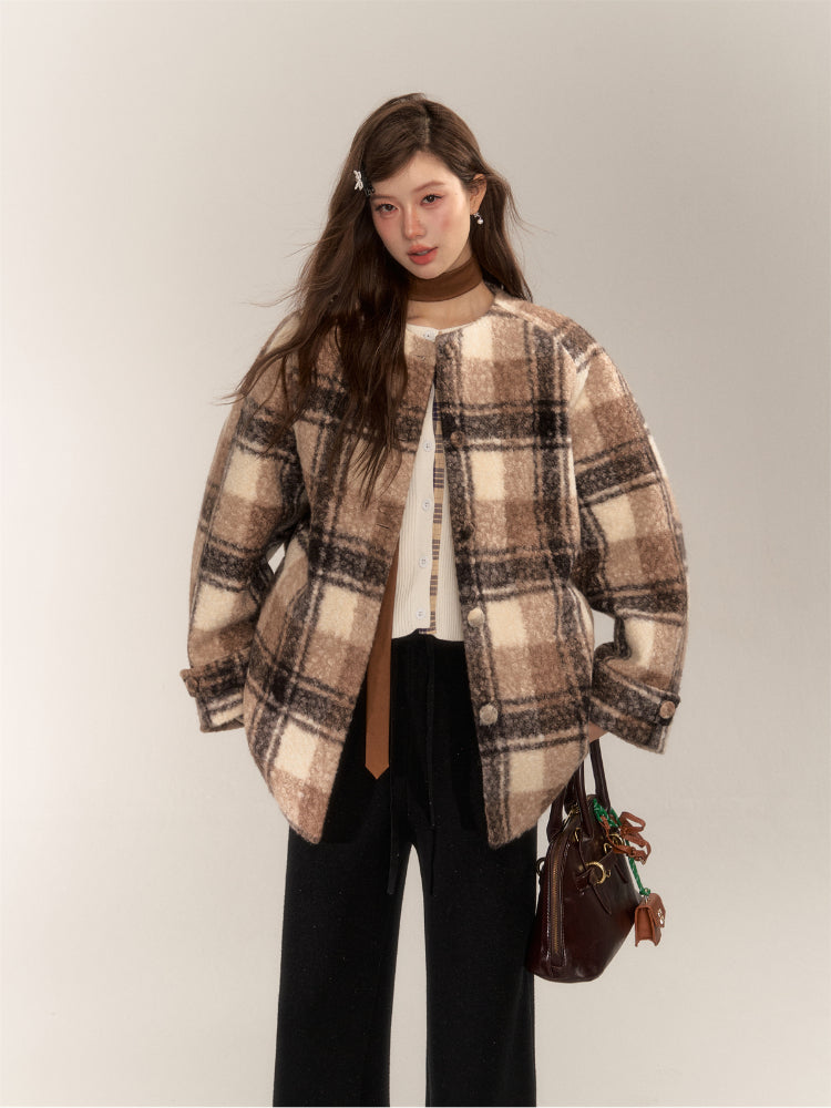 Plaid Lamb Wool Jacket - CHINASQUAD
