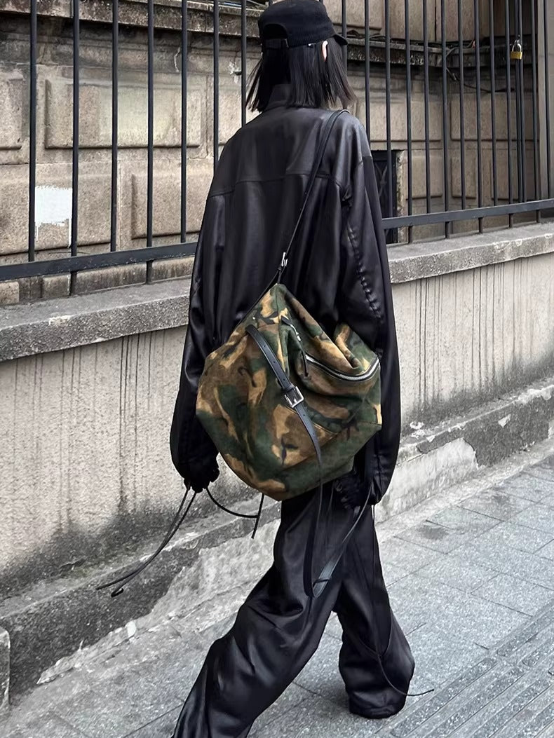 Draped Satin Pleated Wide-Leg Trousers