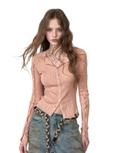 Button-Down Waist-Cinched Lyocell Knit Cardigan - CHINASQUAD