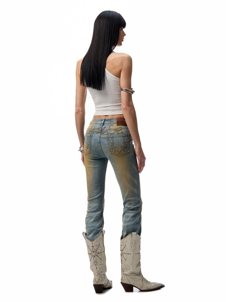 Floral Print Rhinestone Vest - CHINASQUAD