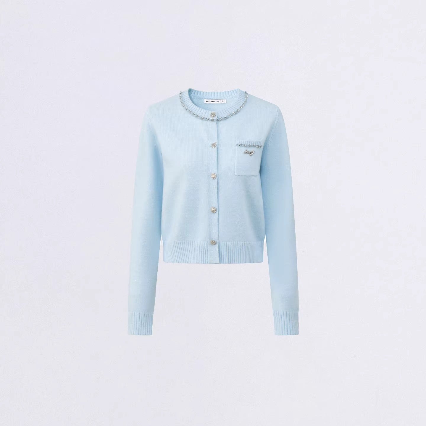 Shimmer-Thread Tweed-Inspired Knit Sweater