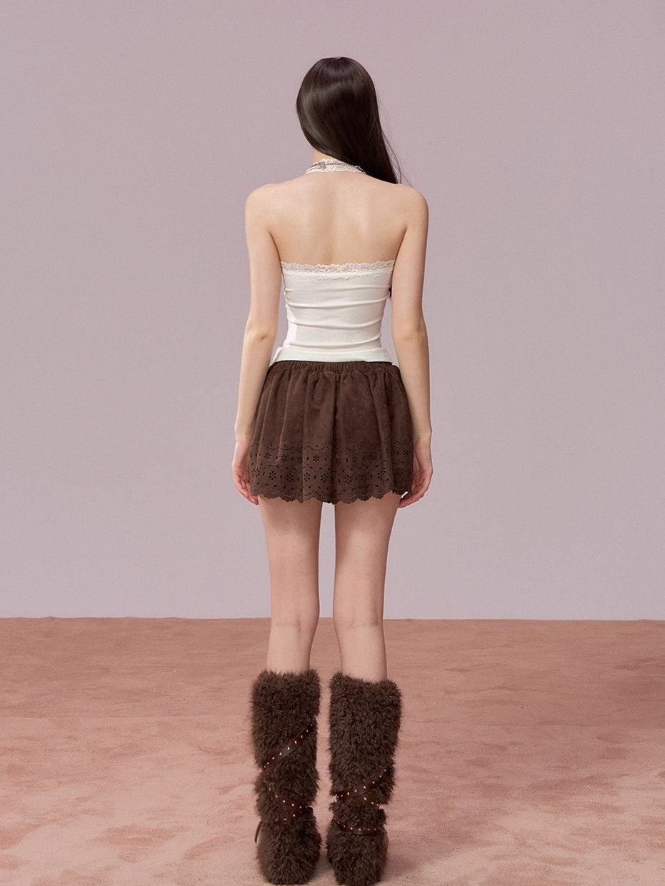 Lace-Panel Halter Layering Camisole