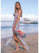 Rosa Chiffon Floral-print Halter Neck Backless Dress - CHINASQUAD