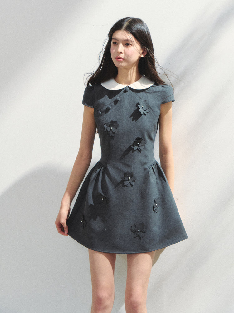 Doll-Collar Puffy Dress - CHINASQUAD