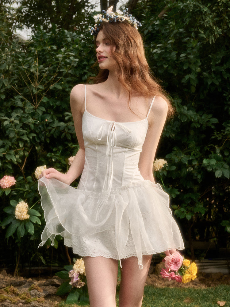 White Cloud Strap Dress - CHINASQUAD