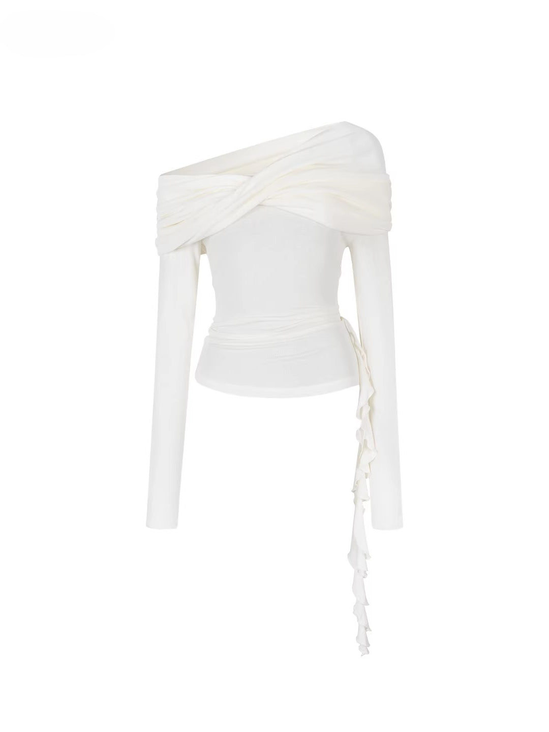 VIAPITTI Off-Shoulder Draped Tencel Blouse